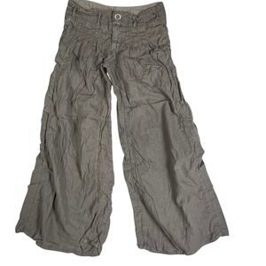 Louie Anthropology Wide Leg Women 0 Linen Blend Pleated Waist Pants USA Wide Leg